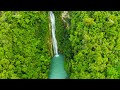 FLYING OVER Beautiful WATERFALL on Cebu Island - Relaxing Guitar Music,  Romantic Soothing Music