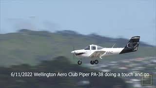 ZK-WAC - Wellington Aero club - Piper PA-38 touch and go at Wellington Airport screenshot 4