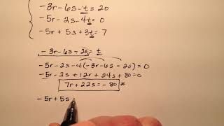 Using Substitution to Solve a Linear System with 3 Equations (Example)