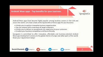 Android Wear app development services - SynapseCo