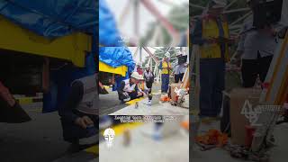 Loading test Jembatan Rangka Baja Terpanjang di Indonesia