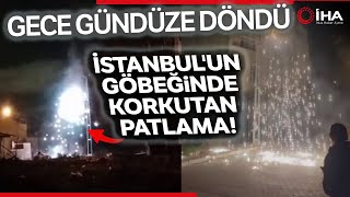 Bomba Gibi Patlayan Elektrik Telleri Geceyi Aydınlattı