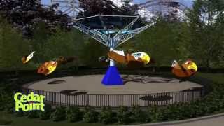 Cedar Point Lake Erie Eagles POV HD Animation New For 2014! Flat Ride Flying Scooters Roller Coaster