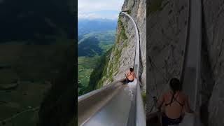 Cliff Slide On A Steep Descent, Then Quick Turn And Slidi...