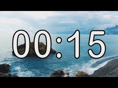15 second timer with Calm and Soft Music and sea wave cinematic background