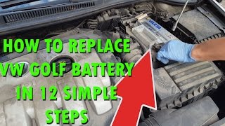 How to remove / replace the car battery VW Golf Mk5 / Jetta in 12 steps