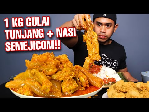 GILA ! MUKBANG 1 KG GULAI TUNJANG + TAHU CRISPI PAKE NASI 1 MEJIKOM !