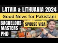 Study in latvia and lithuania 2024  student visa of latvia for pakistani  spouse visa for schengen