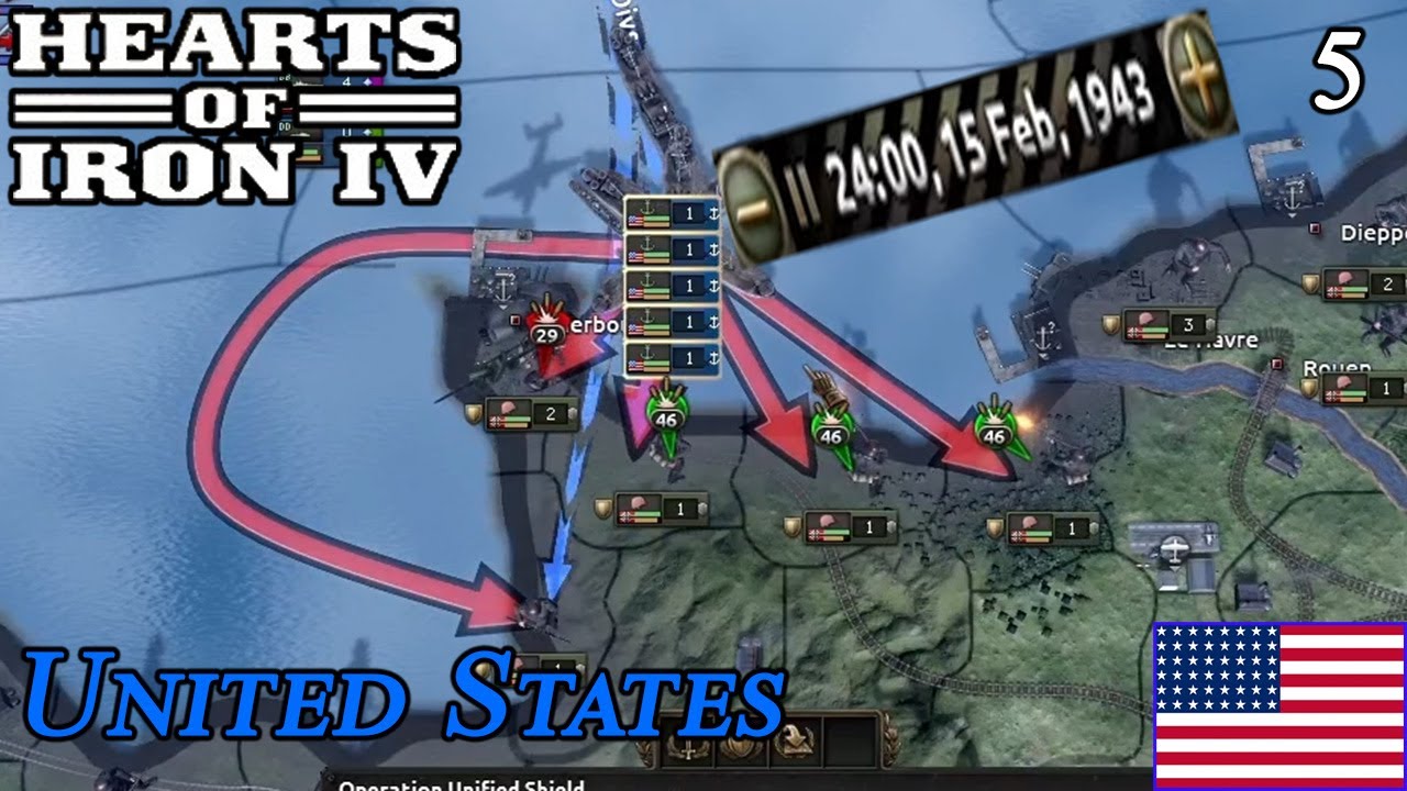 Hearts of Iron IV : United States : Part 5 : ดีเดย์เที่ยงคืน - YouTube