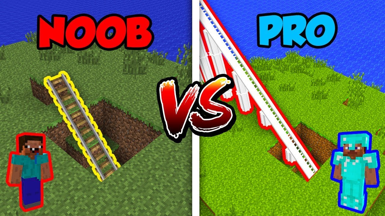 Minecraft Noob Vs Pro Theme Park In Minecraft Youtube - noob vs pro roblox theme park