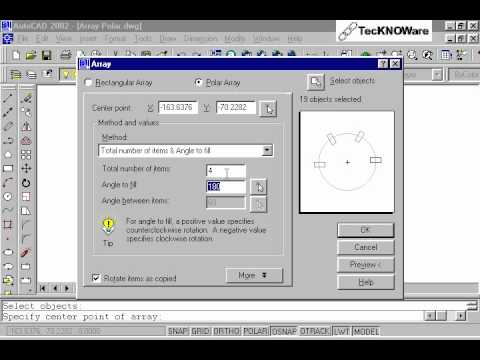 51   AutoCad 2002   Comando Array Polar