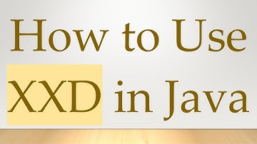 How to Use XXD in Java