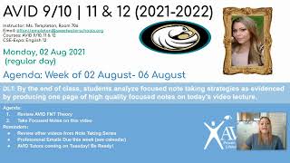 AVID Focused Note Taking Strategies | Teacher Lecture | Ms. Templeton