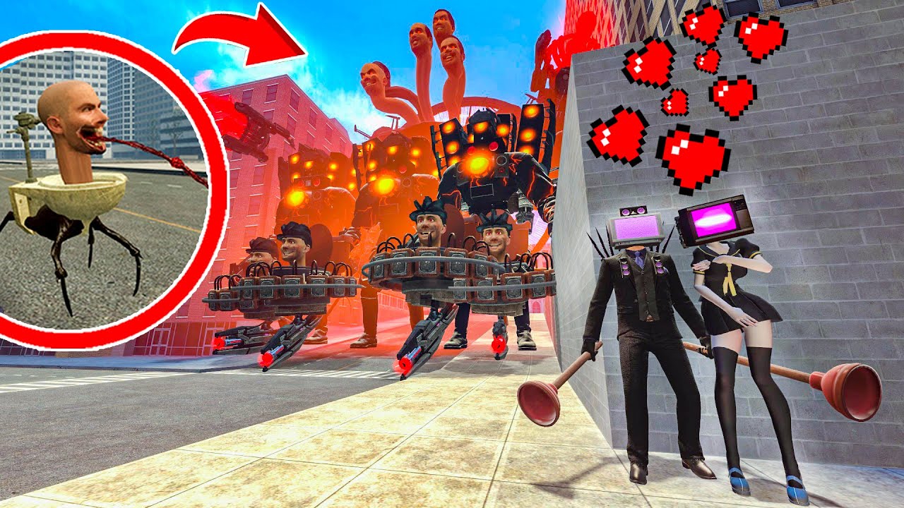 GMAN and TITAN SPEAKERMAN CRAB CONTROLS they set up an ambush for SKIBIDI TOILET In Garry's Mod