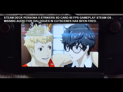 Steam Deck Persona 5 Strikers SD Card 60 FPS Gameplay Steam OS | Missing Audio in Cutscenes Fixed