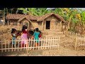 Sugarcane Leaves House Making By Smart Village Boys - Beautiful Rest House In Banana Garden