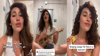 LAUREN PALEY | Singing creepy song in a stairwell TIKTOK | COMPILATION | • 2021