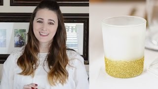 DIY - How to add gold glitter to glass candle holders