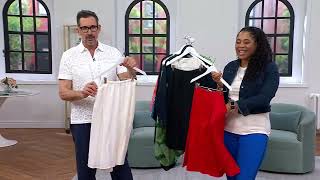 BEAUTIFUL by Lawrence Zarian Asymetrical Pull-On Linen Blend Skirt on QVC