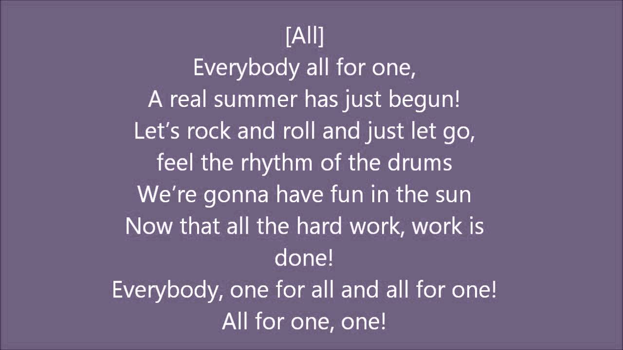All For One - High School Musical