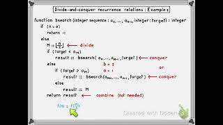Discrete Structures [Lecture 30 / Segment 4] - Divide-and-conquer recurrence relation: Examples