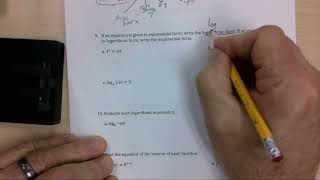 Algebra 2 B Unit 6 Test Review (Part 1)