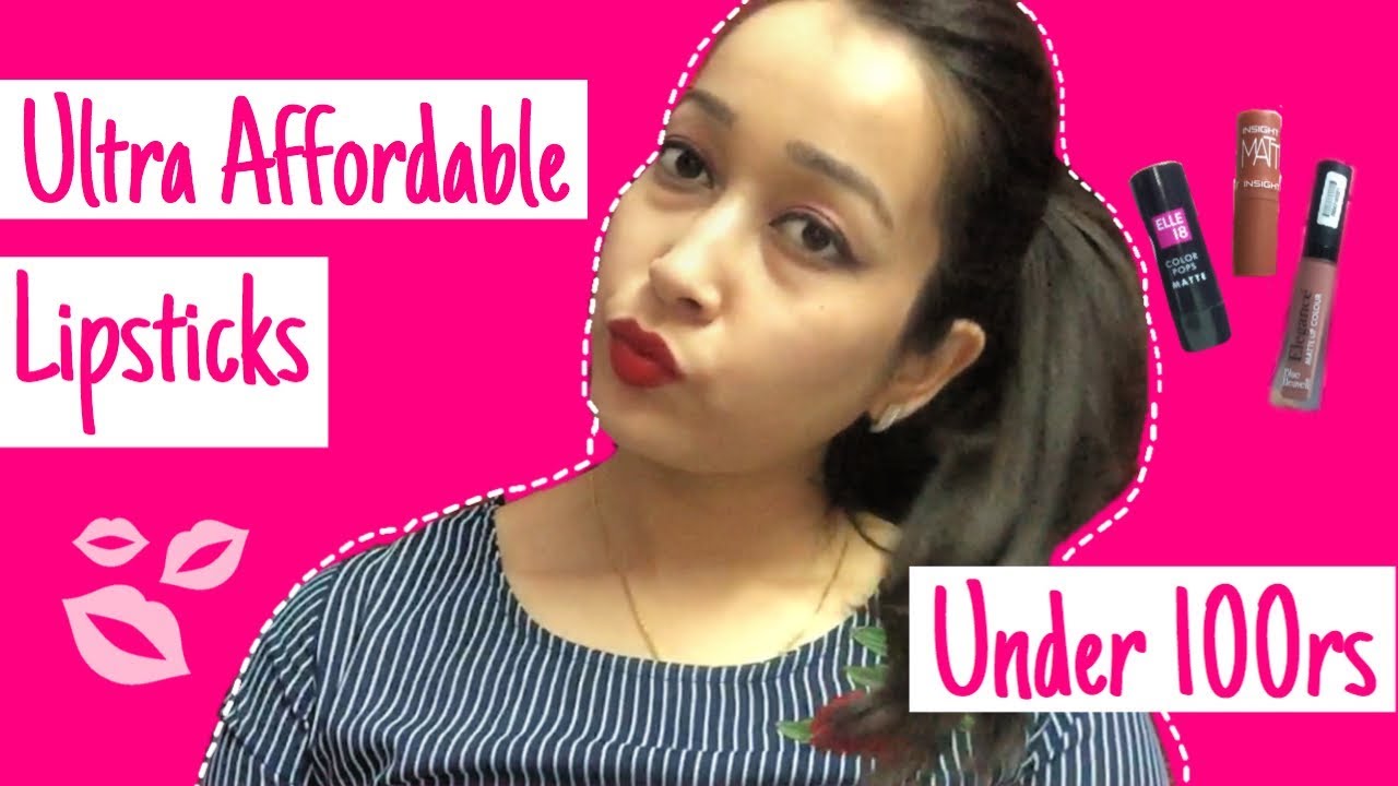 My Top 5 Lipsticks Under Rs 100 | Budget Beauty | Most Affordable Lipsticks Haul + Swatches