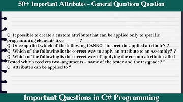 MCQ Questions Attributes - General Questions with Answers