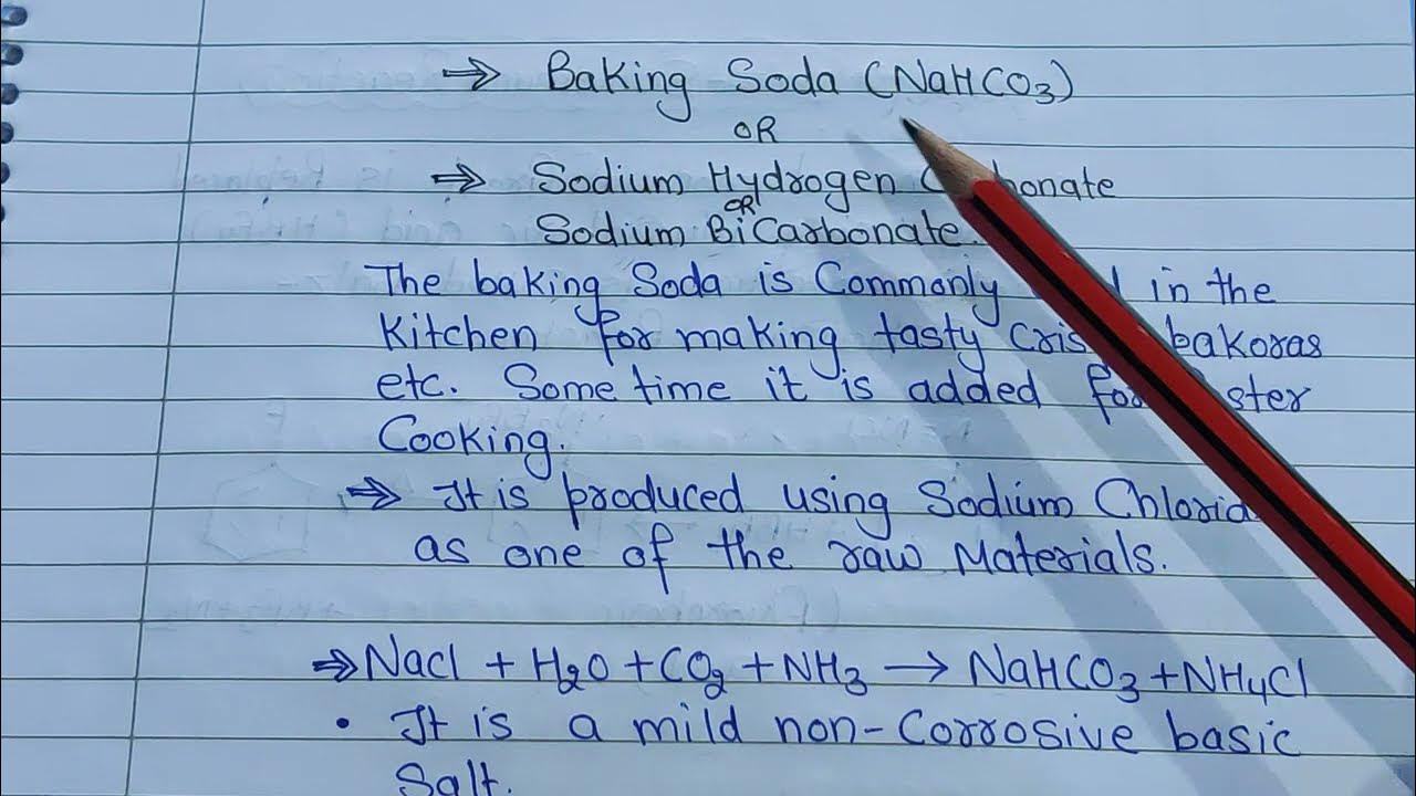 Acids Bases and Salts Baking Soda NaHCO3 Class 10 Science Sodium