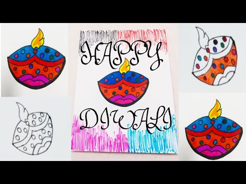 How to draw easy diya diwali drawing for kids/Diwali Special /How To ...