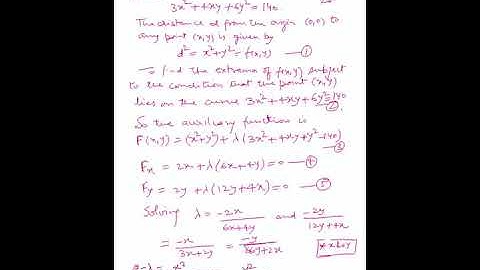 Find the maximum and minimum distance from origin to the curve upsc cse ias