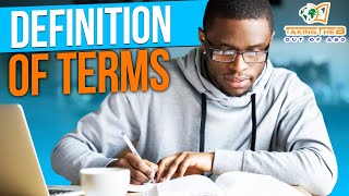 WHAT ARE DEFINITION OF TERMS - WHERE DO THEY APPEAR?