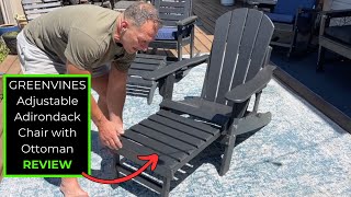 Download Lagu GREENVINES Adjustable Adirondack Chair with Retractable Ottoman MP3
