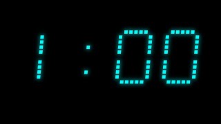 1 minute Cyan Glow Countdown | LED-Style Timer | Silent
