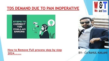 TDS Demand due to inoperative pan and its solution II TDS demand Solution 2024