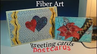 Fabric Postcards & Greeting Cards | Use What You Have | Zazu's Stitch Art Tutorials