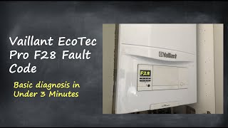 Vaillant EcoTec Pro F28 Fault Code Diagnosis