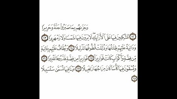 سورة الإنسان 3 القسم الثالث تكرار كيفي من ..  وجزاهم بما صبروا جنة .. إلى .. عينا فيها تسمى سلسبيلا