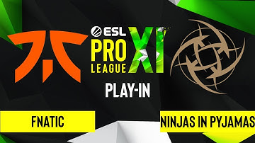 CS:GO - Fnatic vs. Ninjas in Pyjamas [Overpass] Map 1 - ESL Pro League Season 11 - Play-In