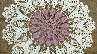 باترون مفرش كروشيه دائري الجزء الثاني  How to crochet circular doily part 2