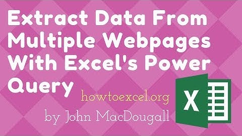 Extract Data From Multiple Webpages With Excel