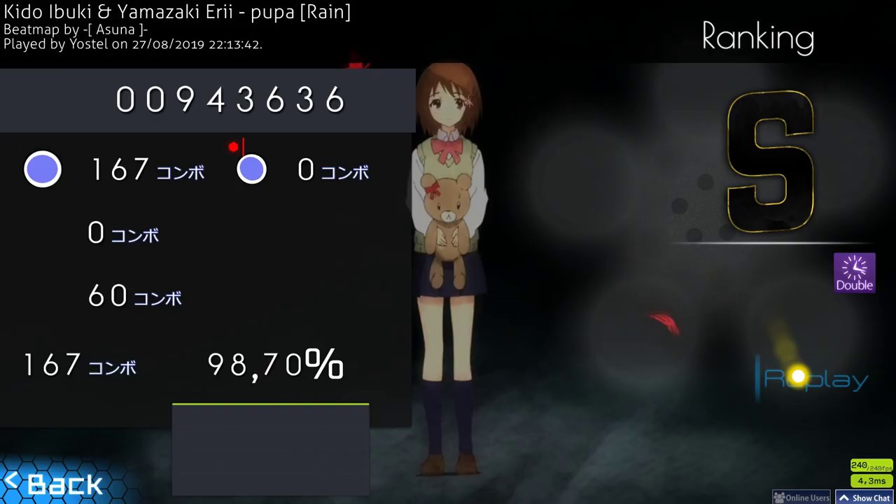 osu! - (CtB) Kido Ibuki & Yamazaki Erii - pupa [Rain] + DT