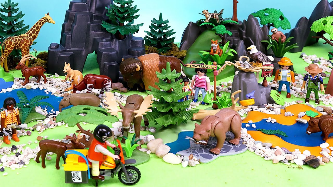 Playmobil（プレイモービル）1・2・3で動物園を作るよ♪さるやペンギン