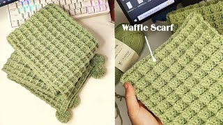 Easy Waffle Stitch Crochet Scarf Tutorial | Cozy & Modern Unisex Design