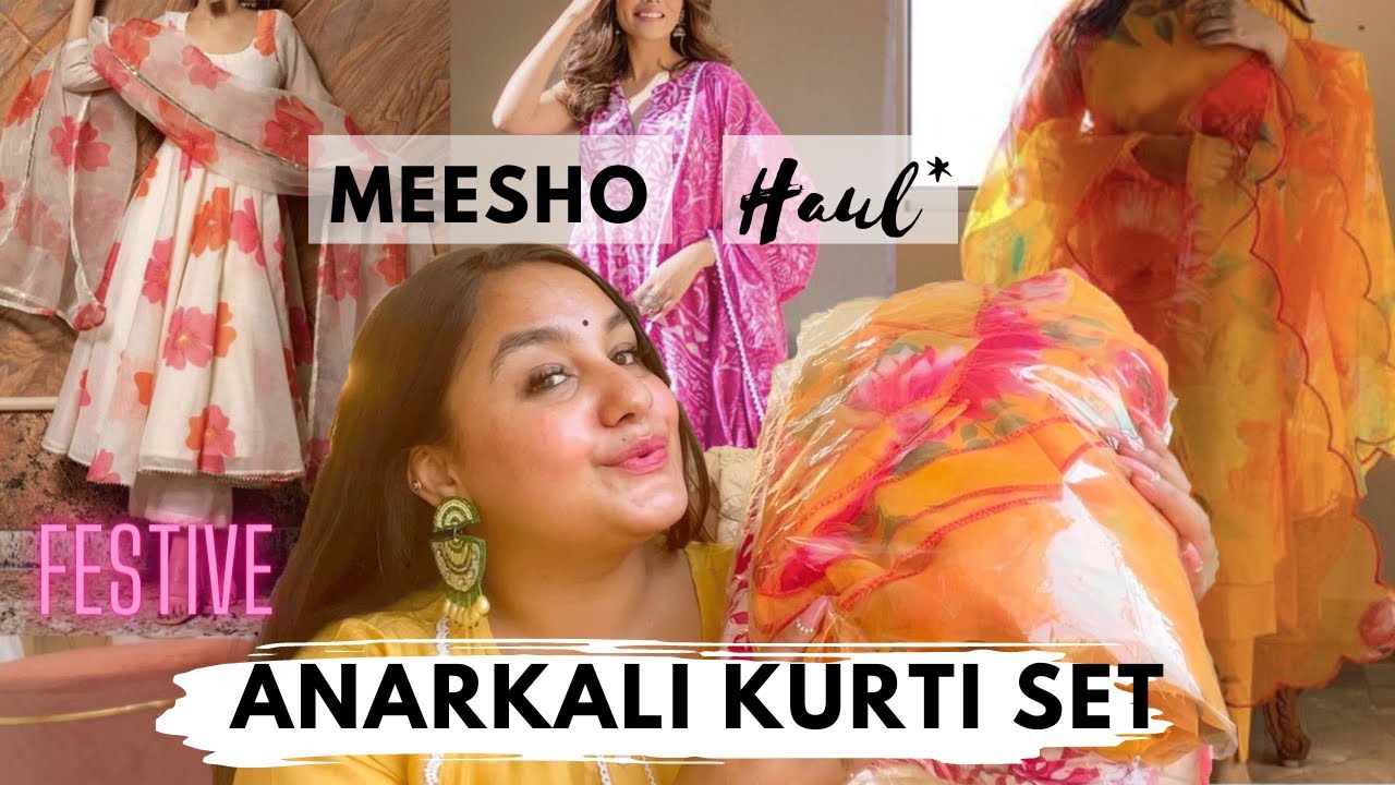 Meesho Anarkali Kurti Set Haul for Festive starts rs 400 to 800