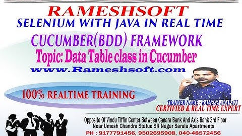 RAMESHSOFT: Cucumber Data table class By Ramesh Anupati