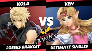 Captain's Quarters 5 SSBU - Kola (Cloud) Vs. Ven (Zelda) Smash Ultimate Losers Bracket