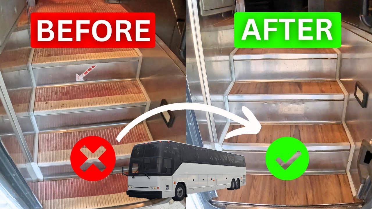 Bus Conversion Upgrade | Rebuilding Our DIY Motorhome Entryway Step by ...