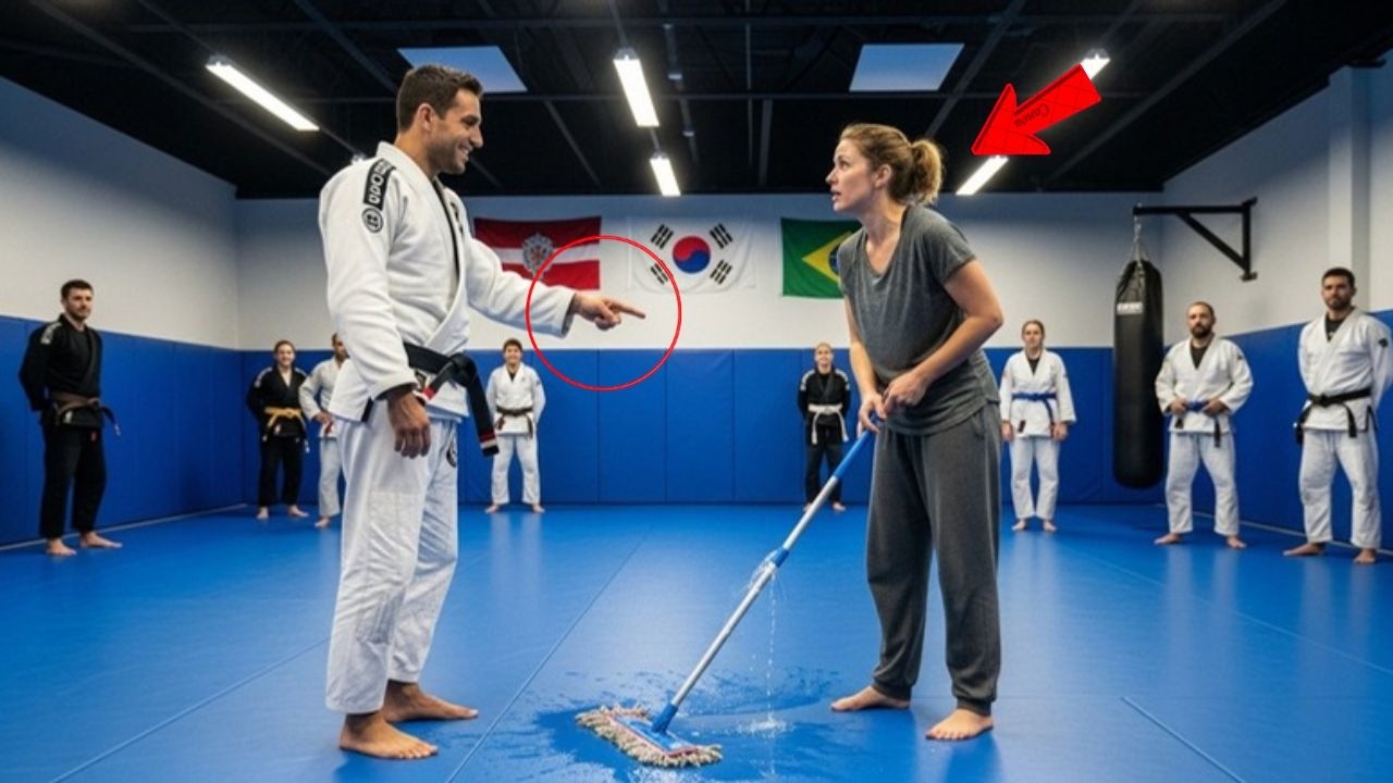 Schwarzgurt bat Putzfrau zum Kampf als Scherz – was dann geschah, verstummte das ganze Gym.