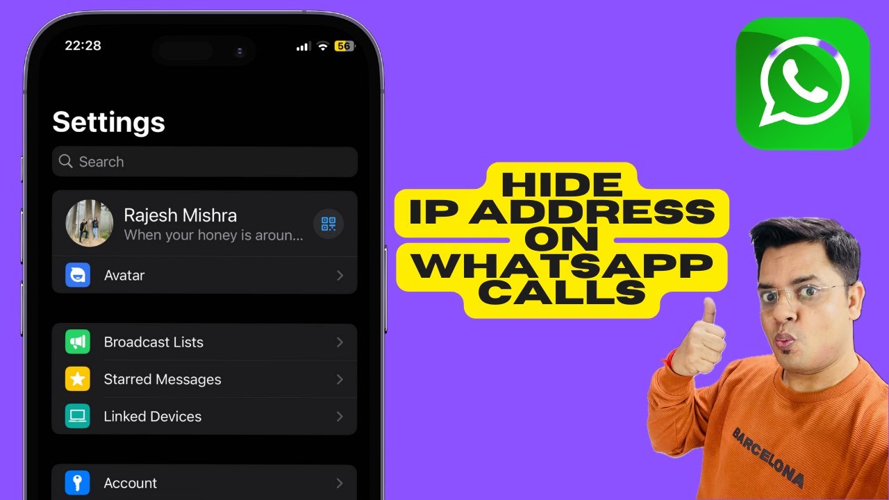 Image showcasing How to Hide IP Address on WhatsApp Calls on iPhone & Android - YouTube